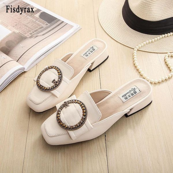 

women's slippers women pumps 3cm low heels mules shoes woman metal ladies female big large size dress, Black