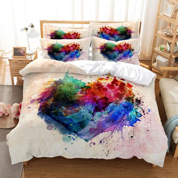 

bedding sets king size set 100% cotton double single quilt cover with pillowcases 3 pcs bedroom art watercolor