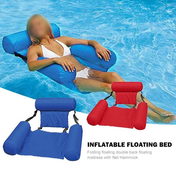 

inflatable floats & tubes summer foldable floating row pvc swimming pool water hammock air mattresses bed beach sports lounger chair