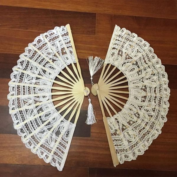 

other accessories 7 colors vintage style handmade folding fan battenburg lace embroidery white and beige wedding fans woman hand high qualit
