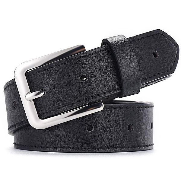 

belts women jeans decorative casual simple leather belt alloy pin buckle youth students wild retro pasek damski drop, Black;brown