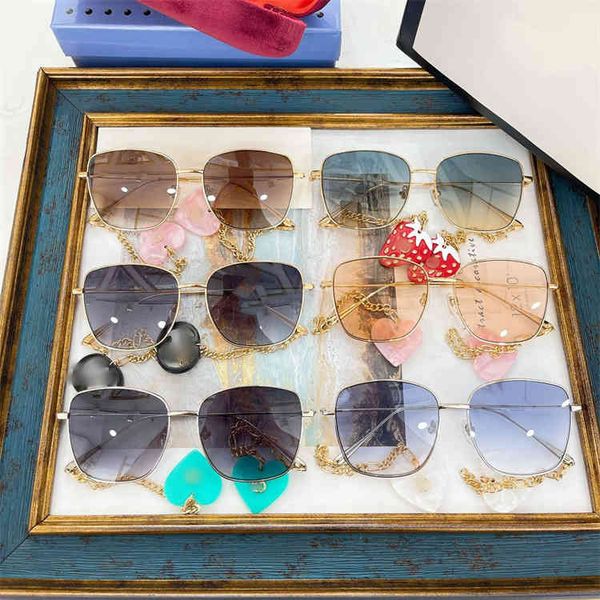 

g family's strawberry love pendant chain box sunglasses net red same gg1030, White;black