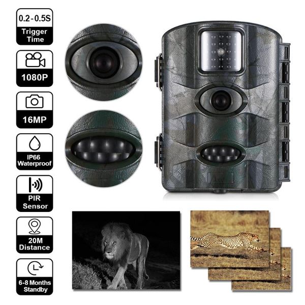 

po traps night vision hunting trap pir sensor infrared waterproof wild camera trail wildlife 1080p cameras