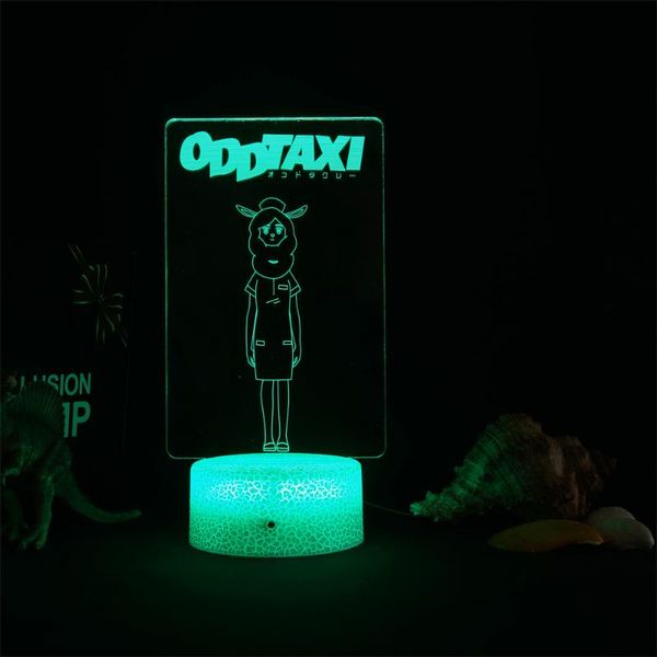 

night lights ot anime odd taxi mitsuya yuki acrylic led light figure for kids child bedroom decor cool lamp gift