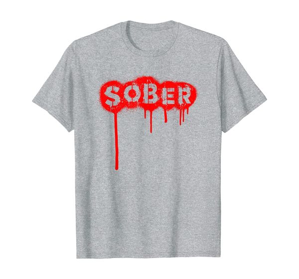 

sober spray paint - red graffiti t-shirt, White;black