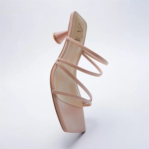 

70% off wholesale sandals flip-flops zar summer new wine glass with square head, thin belt, open toe and high heel sandals, Black