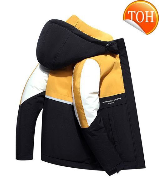 

jacket men's warm thick down coat overcoat winter parka white duck, Black