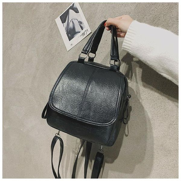 

outdoor bags fashion women zipper small backpack faux leather travel