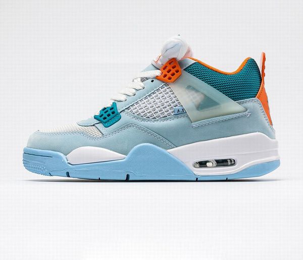 

shoes 4 union la basketball men women white blue 4s sports sneaker