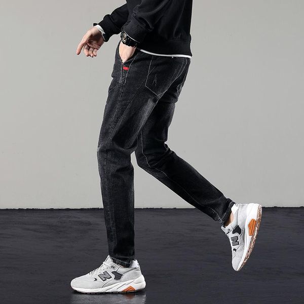 

men's jeans spring autumn 2021 business fashion regular black blue stretch denim trousers classic men plus size 28-38 y352