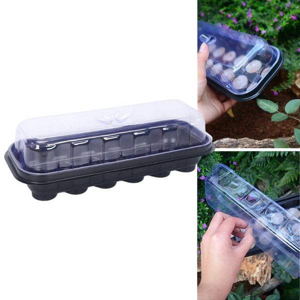 

with lid planting box 12holes growth nursery tray plastic planters & pots