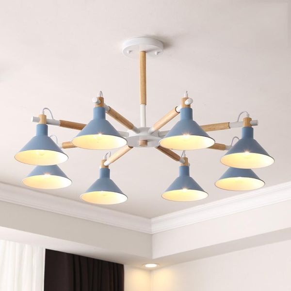 

modern nordic post-modern living room log creative trumpet chandelier e27 220v bedroom study el porch restaurant lamp pendant lamps