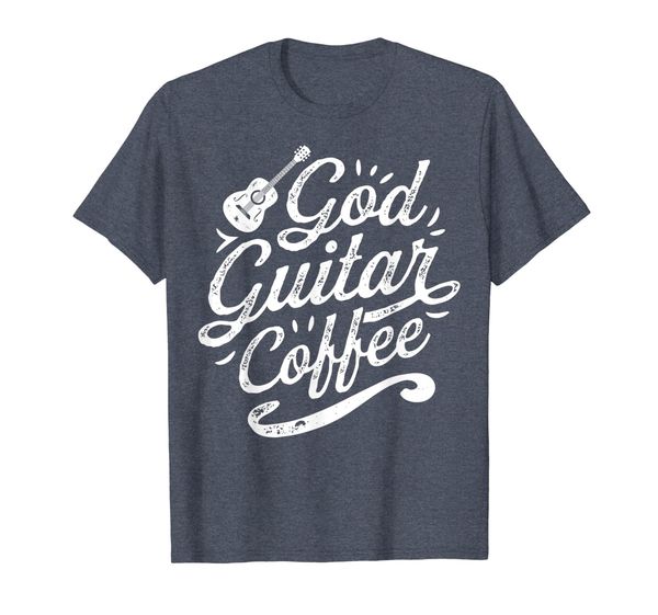 

god guitar coffee t shirt music lover funny christian men, White;black