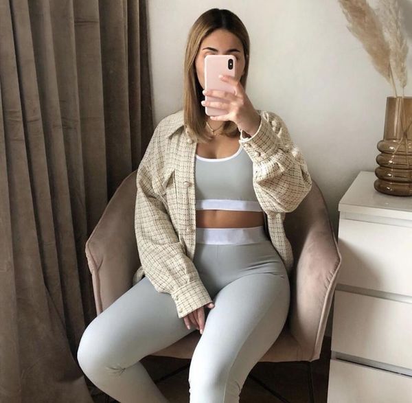 

women's jackets hirigin 2021 spring-autumn chic ladies streetwear loose shirt elegant female outfit girls women vintage oversize plaid, Black;brown