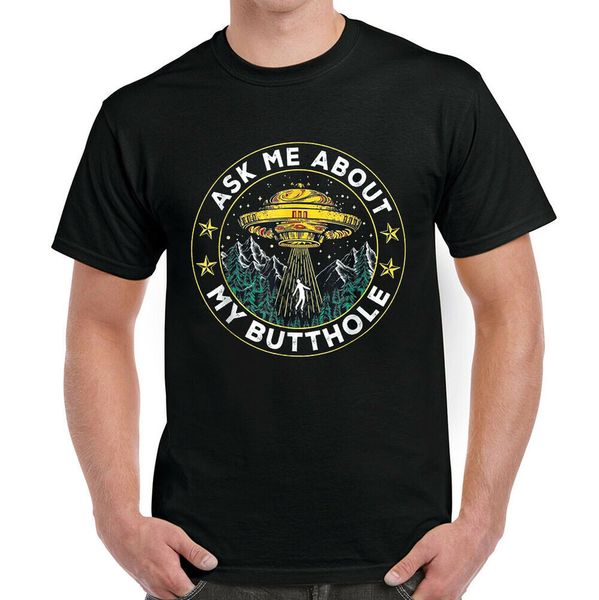 

ask me about my butthole funny t-shirt, White;black