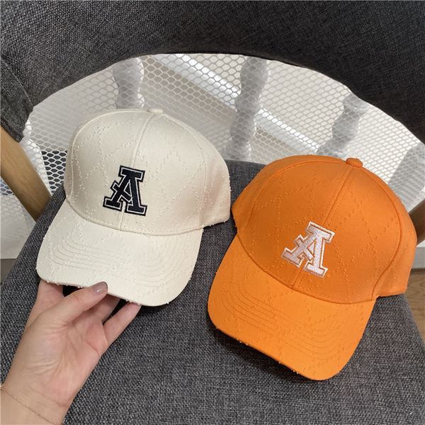 

baseball women's embroidery baseball cap lovers slash hole sunscreen hat, Yellow