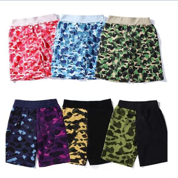 Shorts masculinos camuflados calças curtas de praia para homens e mulheres moda estampada verão calção de banho de secagem rápida hip-hop casual algodão rua roupas ST202108