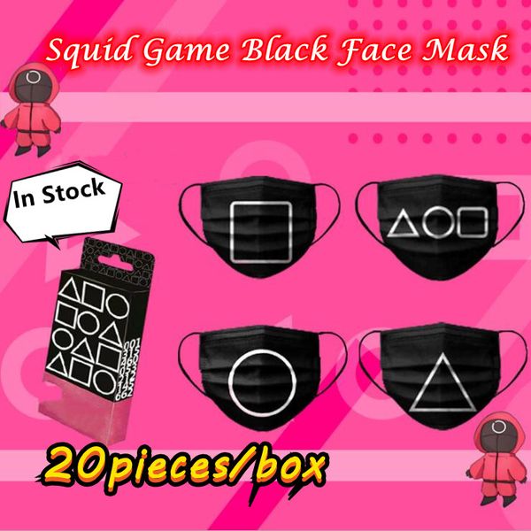 

20pcs face mask box package the new printed children black breathable