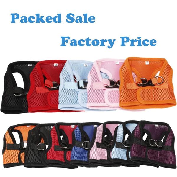 

dog collars & leashes tailup factory directly sale 4pcs/lot pet harness mesh breathable vest for large dogs and small cat animals xs-xxl