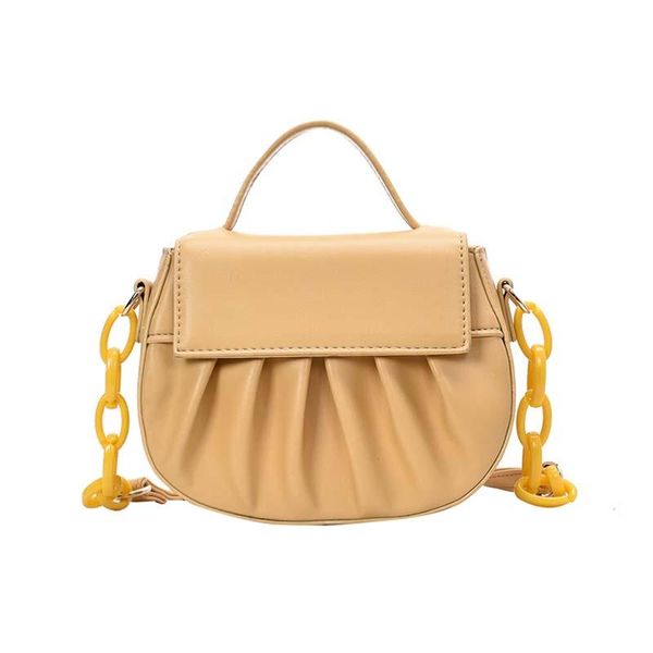 

folds designer pu leather crossbody bags for women 2021 solid color shoulder handbags female trend women's hand bag evening