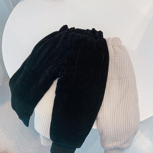 

trousers children's clothing plus velvet padded winter feet pants boys girls baby foreign style cotton, Blue