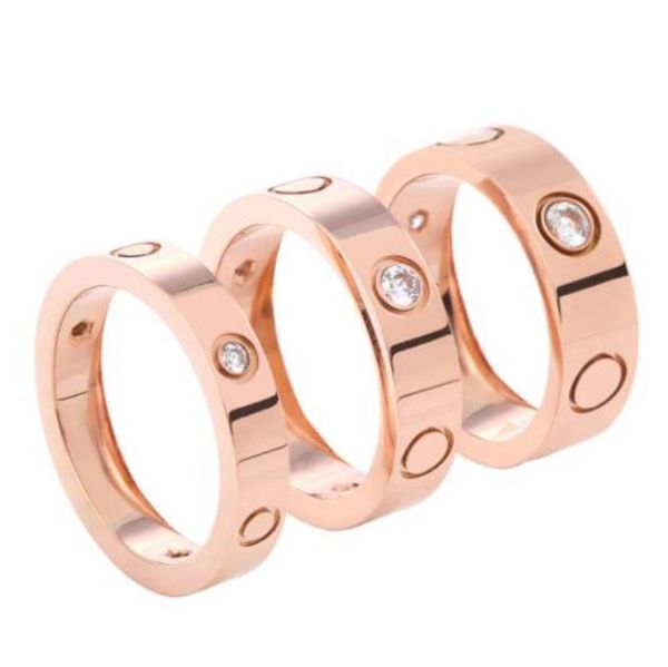 

316l titanium steel rings women men couples lovers cz design wedding ring never fade jewelry, Golden;silver