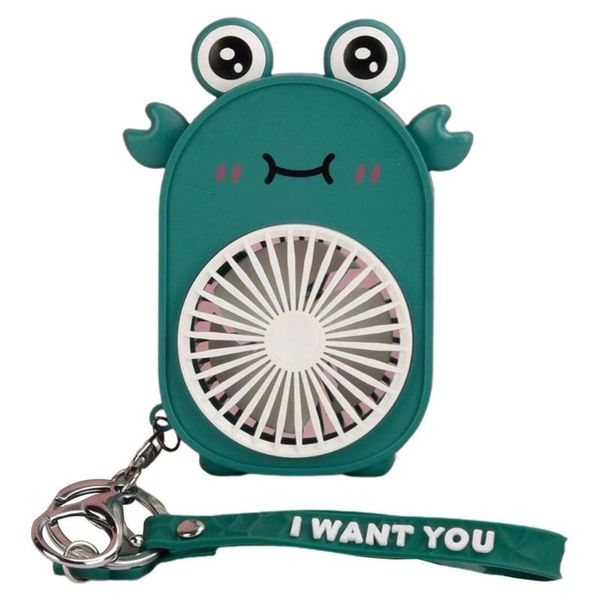 

electric fans creactive cartoon cute little crab handheld portable usb charging small fan outdoor keychain mini