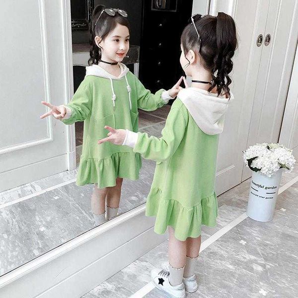 

and autumn spring girls dress 12 children's clothing 11 clothes 10 sleeve hooded princess dresses toddler girl fall clothes 2020, Red;yellow
