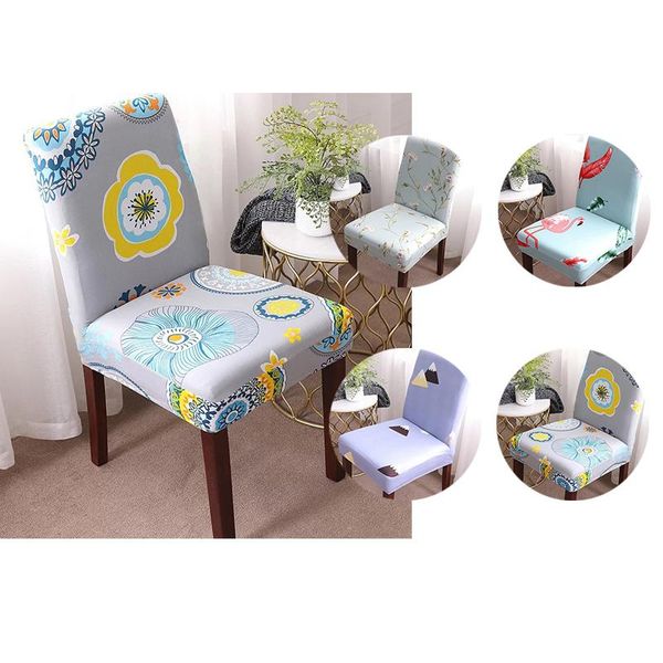 

chair covers flower print removable cover extendable elastic seat wedding dining kitch modern for party chairs 1 order