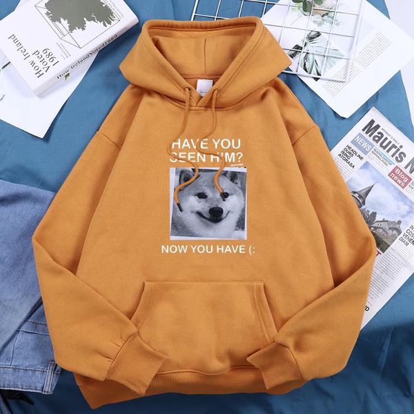 

men's hoodies & sweatshirts have you seen him shiba inu prints male hoodie fashion streetwear sweatshirt graphic designer casual trendy, Black