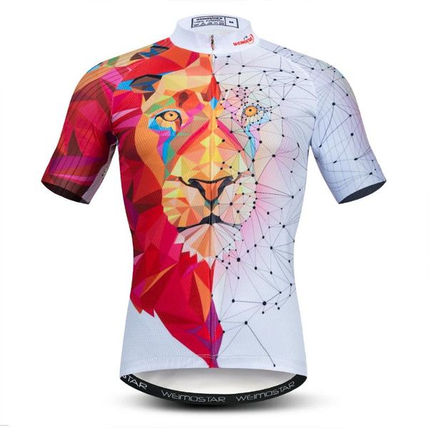 Racing Jacken Männer Radfahren Jersey Motocross Kurzarm Tops Fahrrad 3D Lion MTB Downhill Shirt Rennrad Team Sommer Sport Kleidung Maill