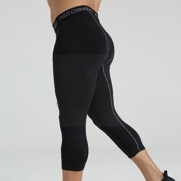 

running pants basketball compression tights high elastic sports soccer fitness sportswear men leggings quick a7v9, Black;blue