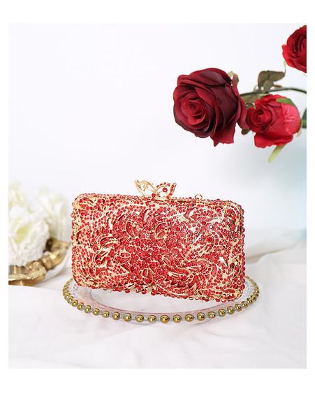 

evening bags red blue rhinestone woman's wedding bridal crystal ladies cocktail party banquet handbag prom female clutch wallets