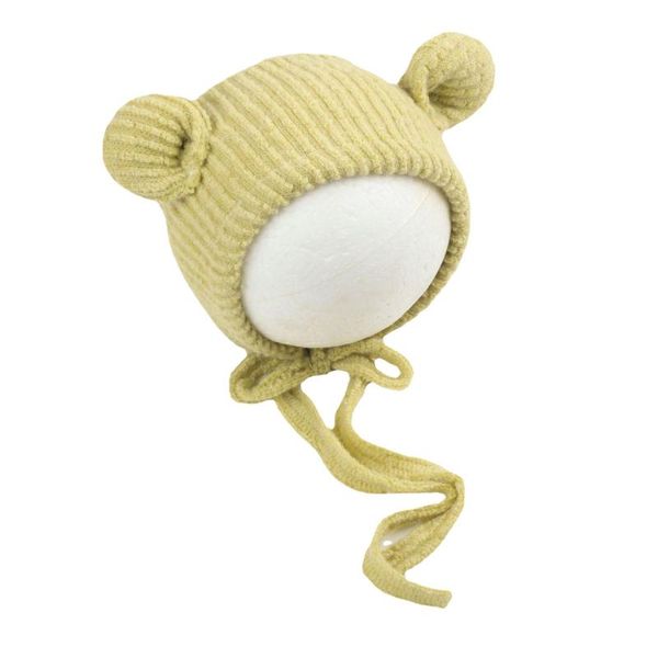 

caps & hats baby hat autumn winter children full moon hair ball pointed earmuffs cap born pography po props, Yellow