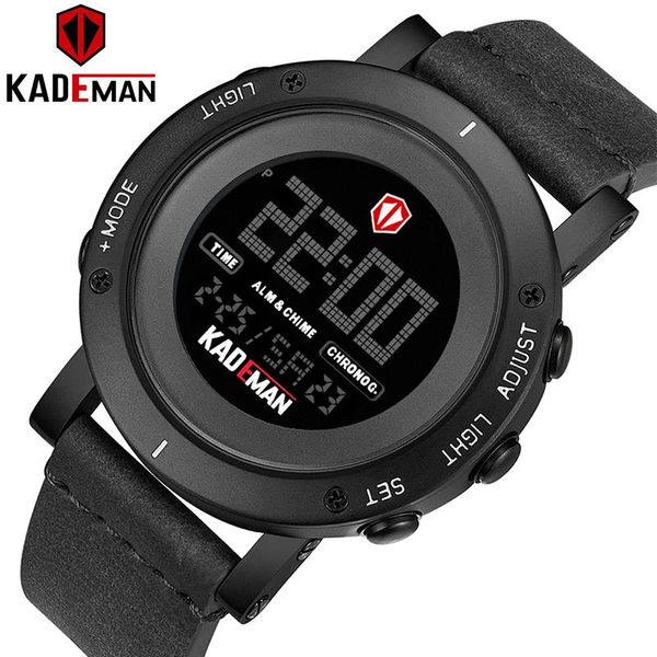 

wristwatches kademan digital sport men luxury waterproof military army wristwatch brand watches fashion leather relogio masculino, Slivery;brown