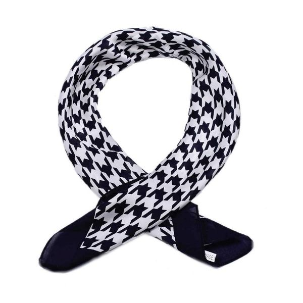 

cycling caps & masks 2021 fashion pleated striped dot small square scarf women's silk satin neck scarves, Black