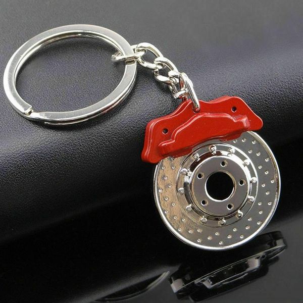 

keychains car goods metal keychain turbo gear hub pendant with brake disc wheel key chain accessories for friend creative gift, Silver