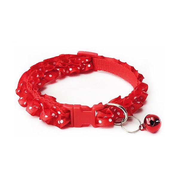 

dog collars & leashes safety casual collar neck strap fashion adjustable cute dot pet with bell puppy leash nylon