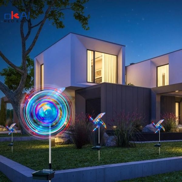 

outdoor ground light garden lawn waterproof outside for decoration windmill lamp 8 pcs 32led solar power lamps