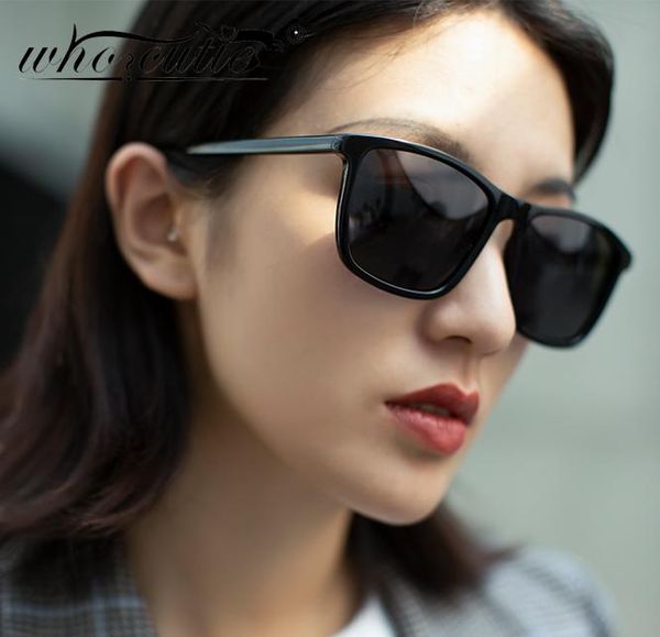 

sunglasses vintage acrylic frame square women brand design fashion outfit sun glasses men trendy shades eyewear oculos uv400, White;black