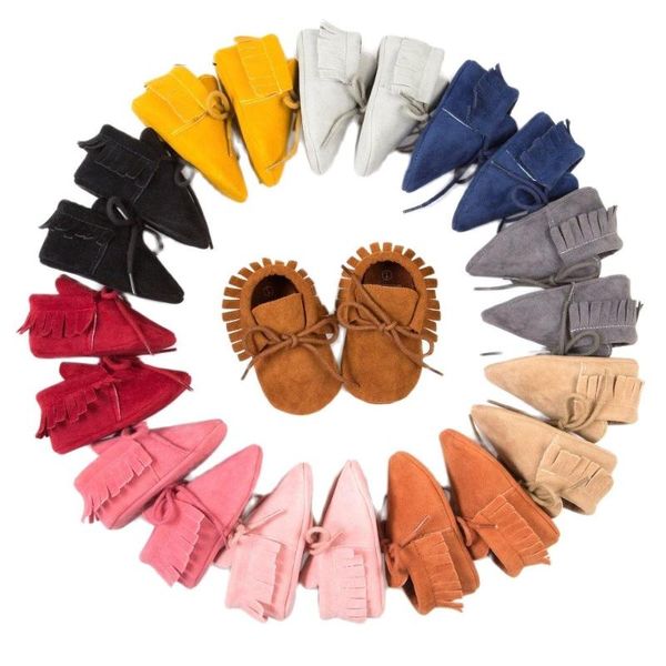 

first walkers for born boy girl soft moccs fringe soled non-slip footwear shoes pu suede leather baby moccasins