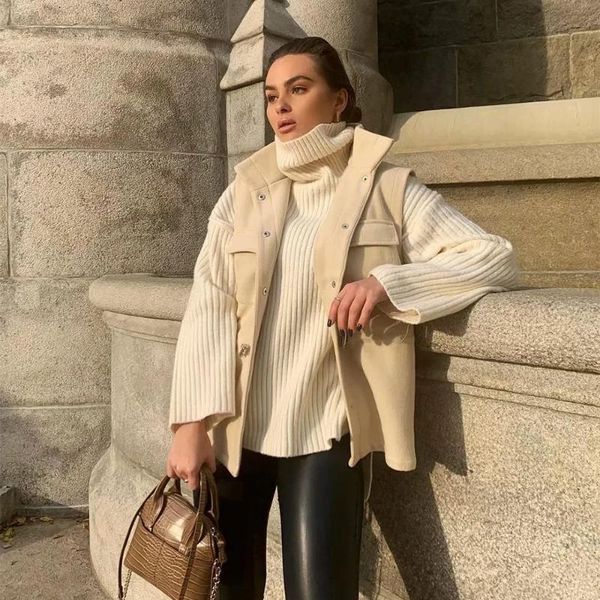 

women's vests fad women warm gilet jacket vest sleeveless high casual streetwear woman waistcoat veste femme, Black;white