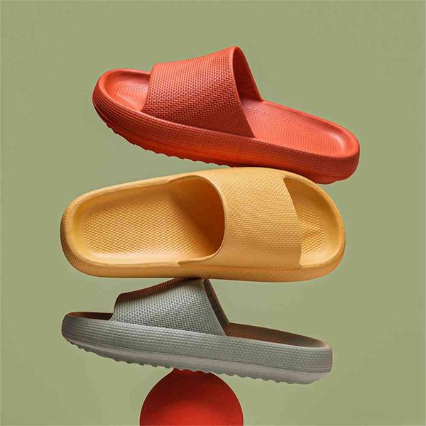 

official website 70% off outlet factory spot home solid color thick-soled slippers couple fashion non-slip bathroom slides street trend whol, Black