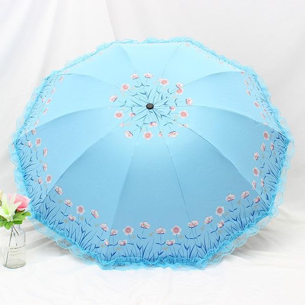 

umbrellas umbrella lace edge black rubber sun female