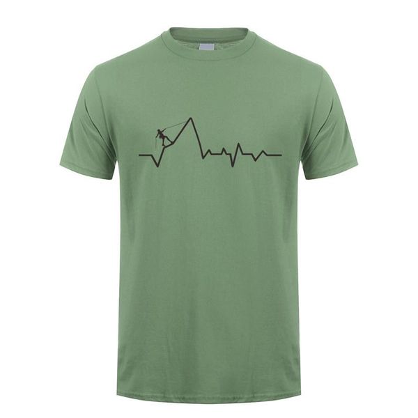

men's t-shirts summer climbing heartbeat t shirt men casual cotton short sleeve cool printed t-shirt mountain mans tshirt tm-004, White;black