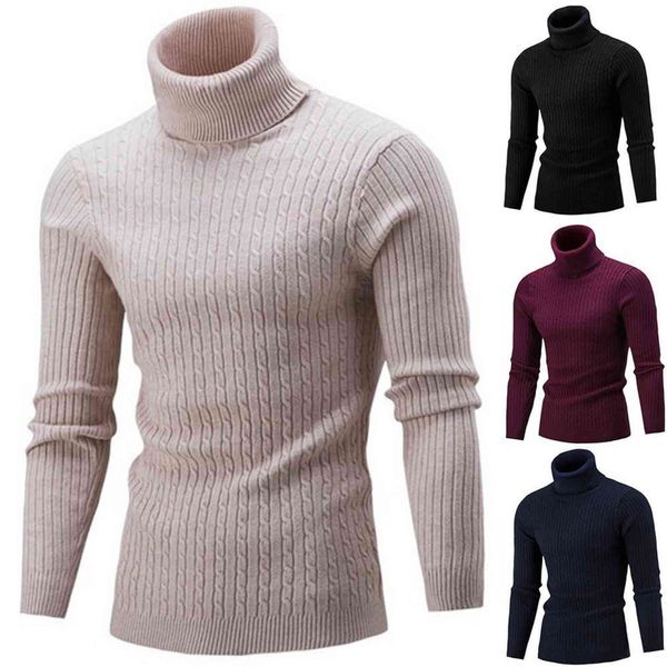

winter men's turtleneck thick warm high neck mens s solid color slims pullover men knitwear male sweater, White;black