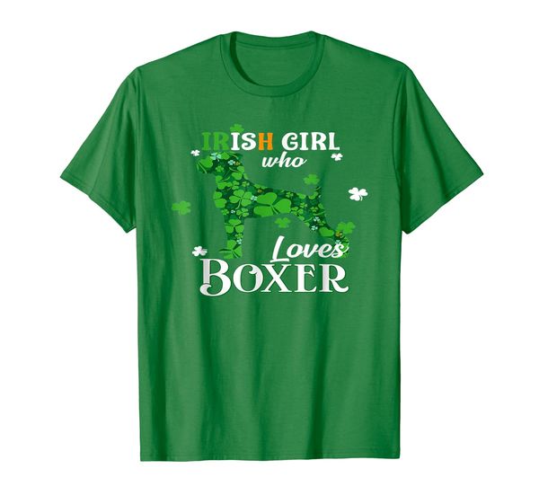 

st patricks day irish girl who loves boxer shirts, White;black