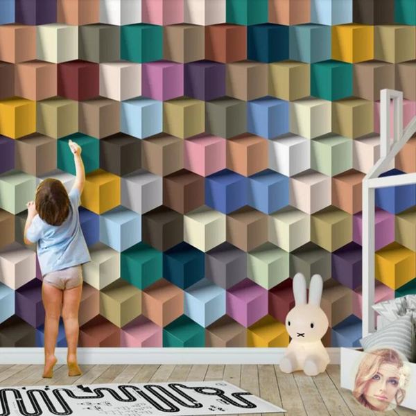 

wallpapers drop custom large 3d modern minimalist diamond geometry art deco living room bedroom wall decoration wallpaper mural