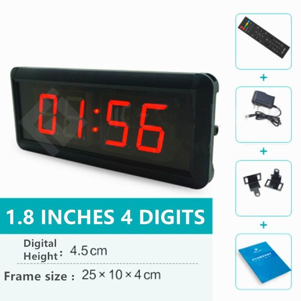 

1.8in 4-digit remote control led display digital tube electronic clock satch interval timer precision wall with buzzer clocks