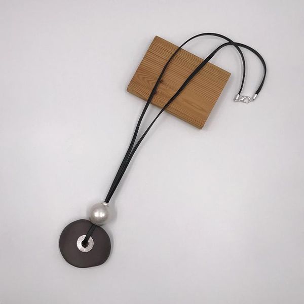 

pendant necklaces suekees goth fashion jewelry sweater chain long necklace pendants charms pu alloy resin stone beads women accessories, Silver